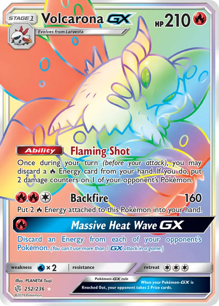 Volcarona GX (252/236) [Sun & Moon: Cosmic Eclipse] - Pokemon Single