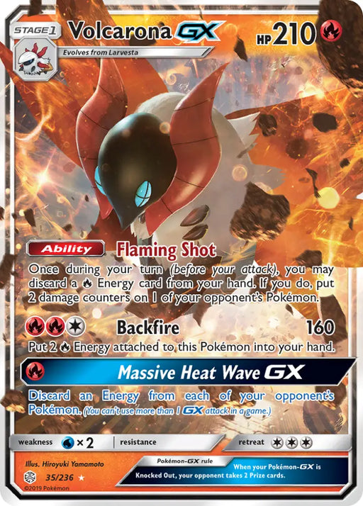 Volcarona GX (35/236) [Sun & Moon: Cosmic Eclipse] - Pokemon Single