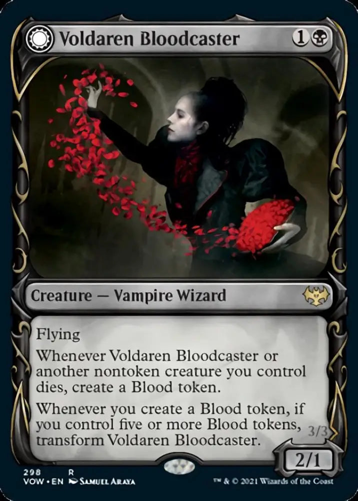Voldaren Bloodcaster // Bloodbat Summoner (Showcase Fang Frame) [Innistrad: Crimson Vow] - MTG Single