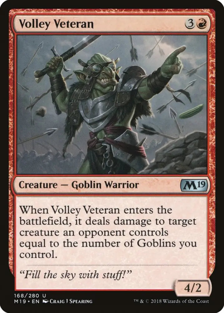 Volley Veteran [Core Set 2019] - MTG Single