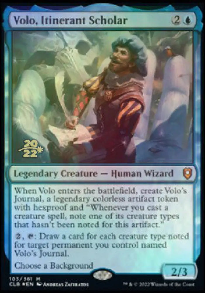 Volo Itinerant Scholar [Commander Legends: Battle for Baldur’s Gate Prerelease Promos] - MTG Single