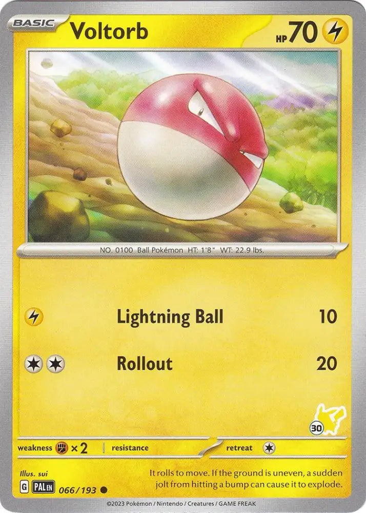 Voltorb (066/193) (Pikachu Stamp #30) [Battle Academy 2024] - Pokemon Single