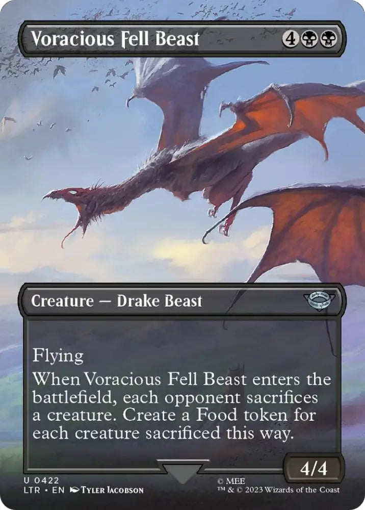 Voracious Fell Beast (Borderless Alternate Art) [The Lord of the Rings: Tales of Middle-Earth] - MTG Single
