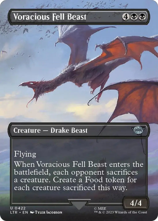 Voracious Fell Beast (Borderless Alternate Art) [The Lord of the Rings: Tales of Middle-Earth] - MTG Single
