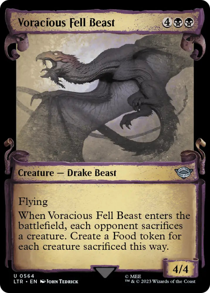 Voracious Fell Beast [The Lord of the Rings: Tales of Middle-Earth Showcase Scrolls] - MTG Single