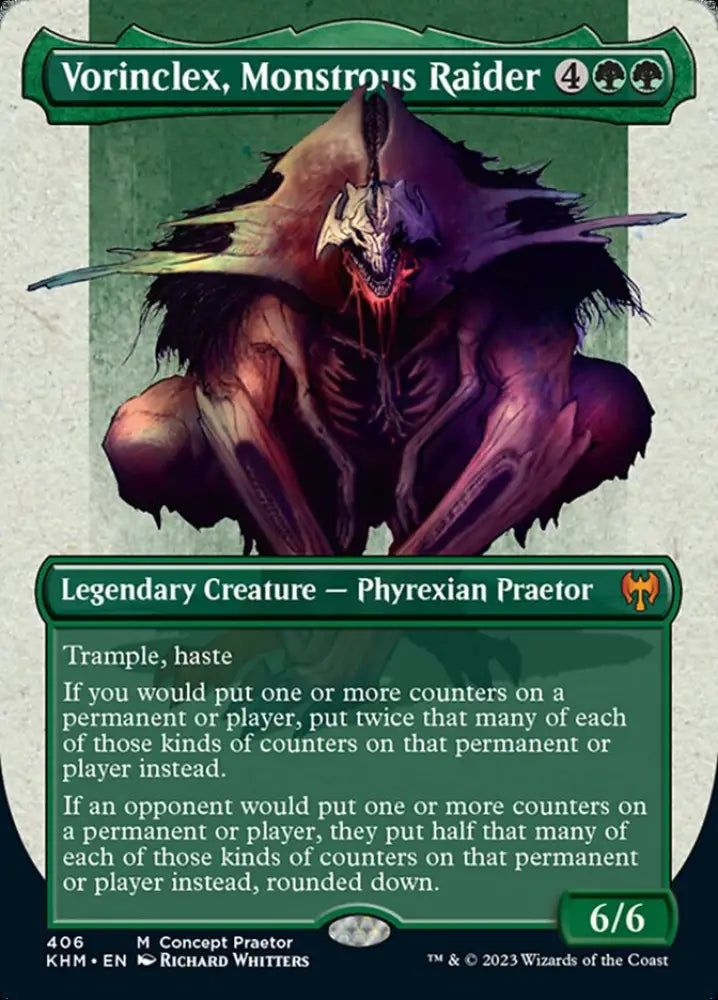 Vorinclex Monstrous Raider (Borderless Concept Praetors) [Kaldheim] - MTG Single