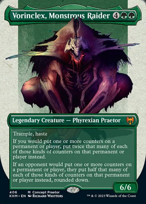 Vorinclex Monstrous Raider (Borderless Concept Praetors) [Kaldheim] - MTG Single