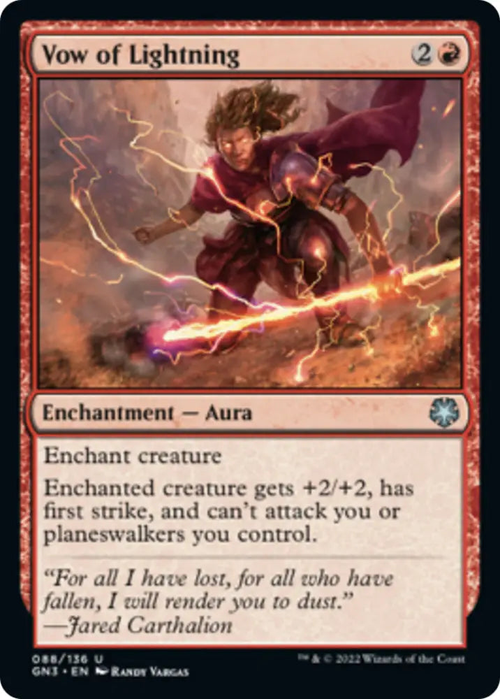 Vow of Lightning [Game Night: Free-for-All] - MTG Single