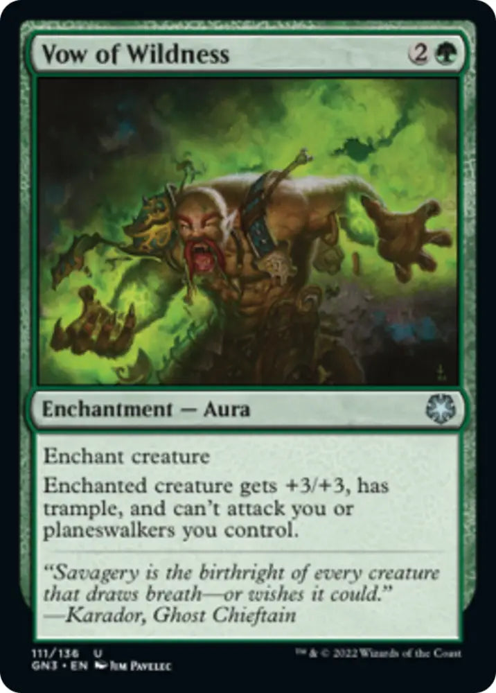 Vow of Wildness [Game Night: Free-for-All] - MTG Single