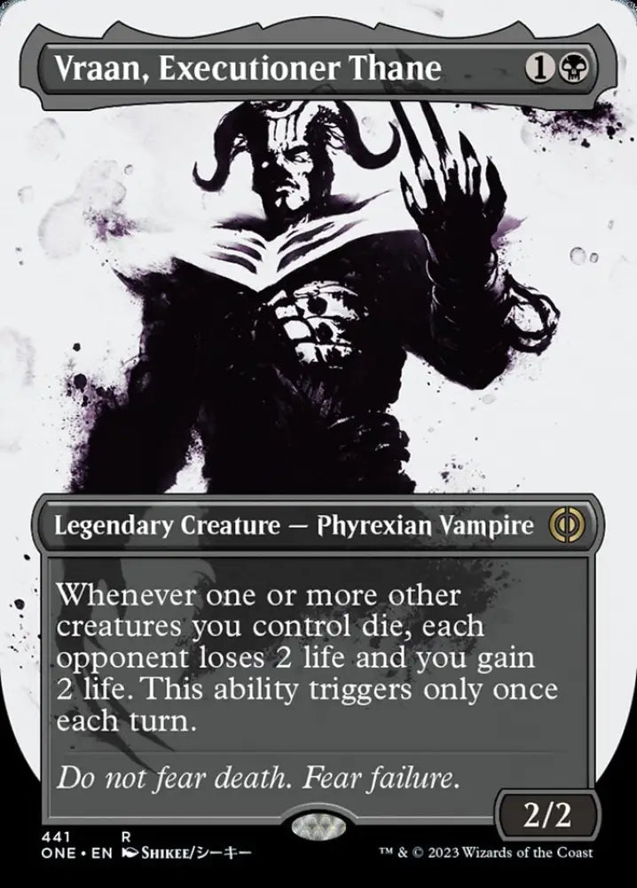 Vraan Executioner Thane (Borderless Ichor Step-and-Compleat Foil) [Phyrexia: All Will Be One] - MTG Single