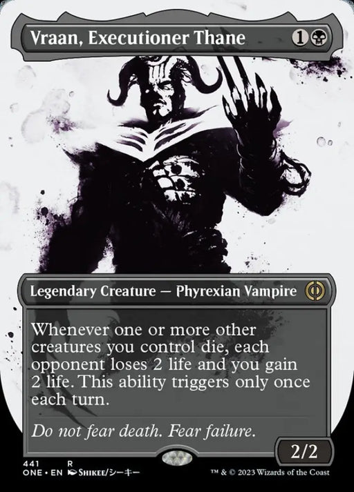Vraan Executioner Thane (Borderless Ichor Step-and-Compleat Foil) [Phyrexia: All Will Be One] - MTG Single