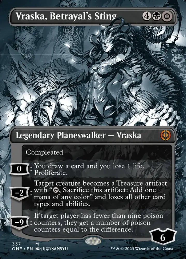 Vraska Betrayal’s Sting (Borderless Manga) [Phyrexia: All Will Be One] - MTG Single