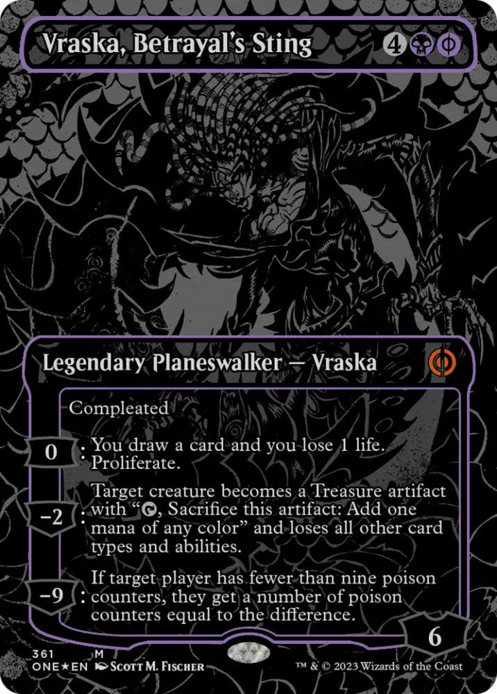 Vraska Betrayal’s Sting (Oil Slick Raised Foil) [Phyrexia: All Will Be One] - MTG Single