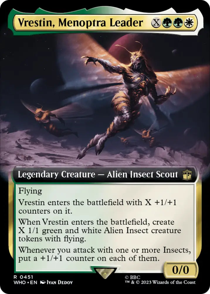 Vrestin Menoptra Leader (Extended Art) [Doctor Who] - MTG Single