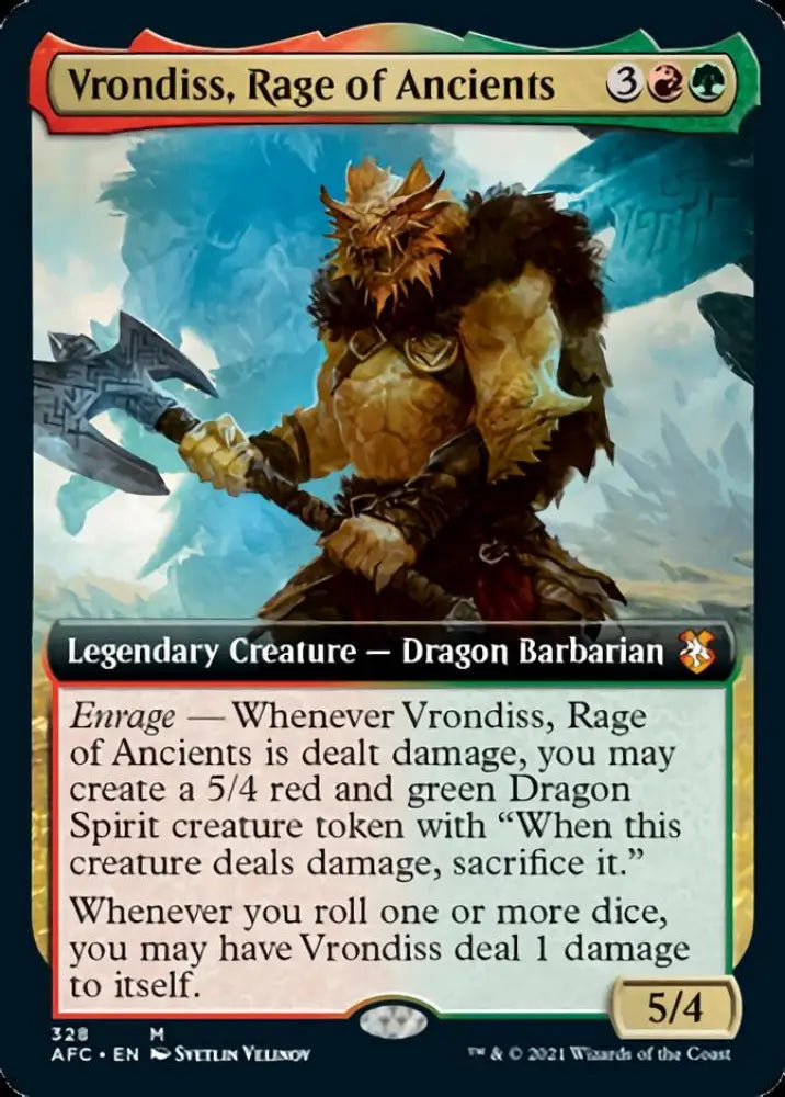 Vrondiss Rage of Ancients (Extended Art) [Dungeons & Dragons: Adventures in the Forgotten Realms Commander] - MTG Single