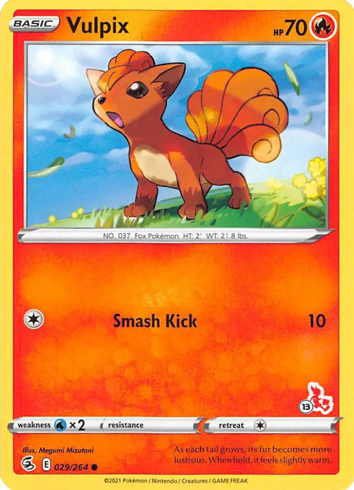 Vulpix (029/264) (Cinderace Stamp #13) [Battle Academy 2022] - Pokemon Single