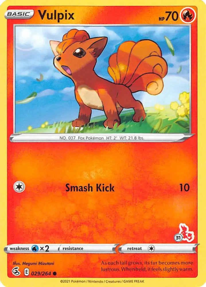 Vulpix (029/264) (Cinderace Stamp #31) [Battle Academy 2022] - Pokemon Single
