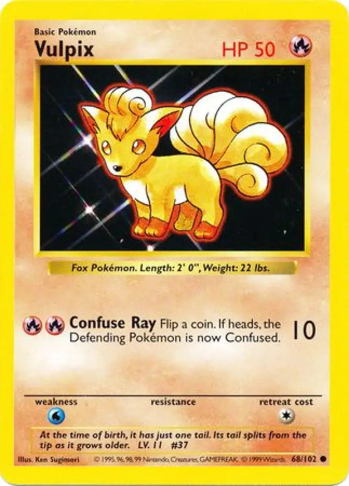 Vulpix (68/102) [Base Set Shadowless Unlimited] - Pokemon Single