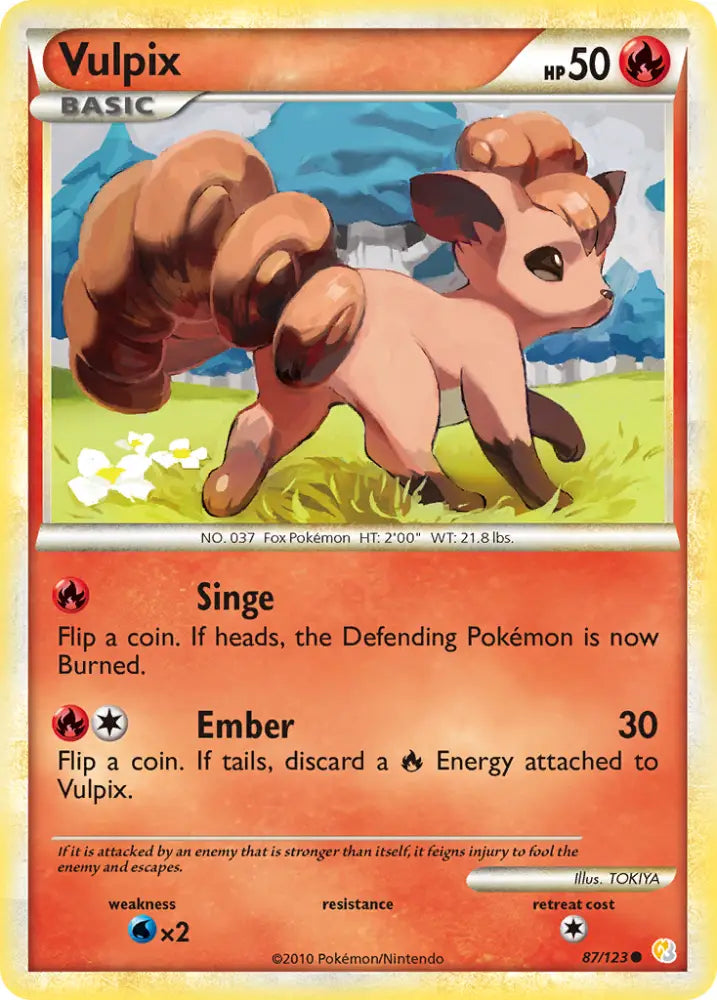 Vulpix (87/123) [HeartGold & SoulSilver: Base Set] - Pokemon Single