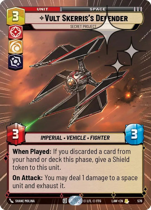 Vult Skerris's Defender - Secret Project (Hyperspace Foil) (578) [A Lawless Time]
