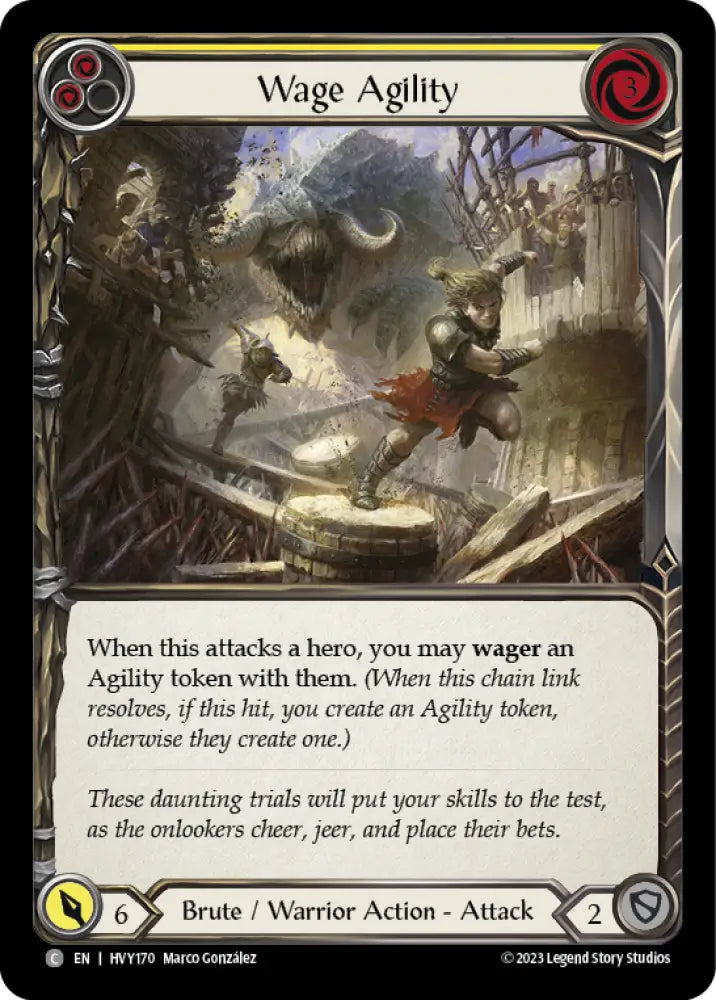 Wage Agility (Yellow) [Heavy Hitters] Rainbow Foil - Flesh And Blood Single
