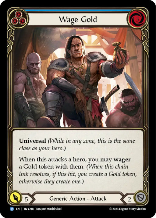 Wage Gold (Blue) [Heavy Hitters] Rainbow Foil - Flesh And Blood Single