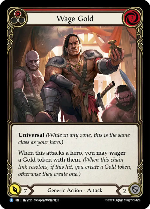 Wage Gold (Red) [Heavy Hitters] Rainbow Foil - Flesh And Blood Single