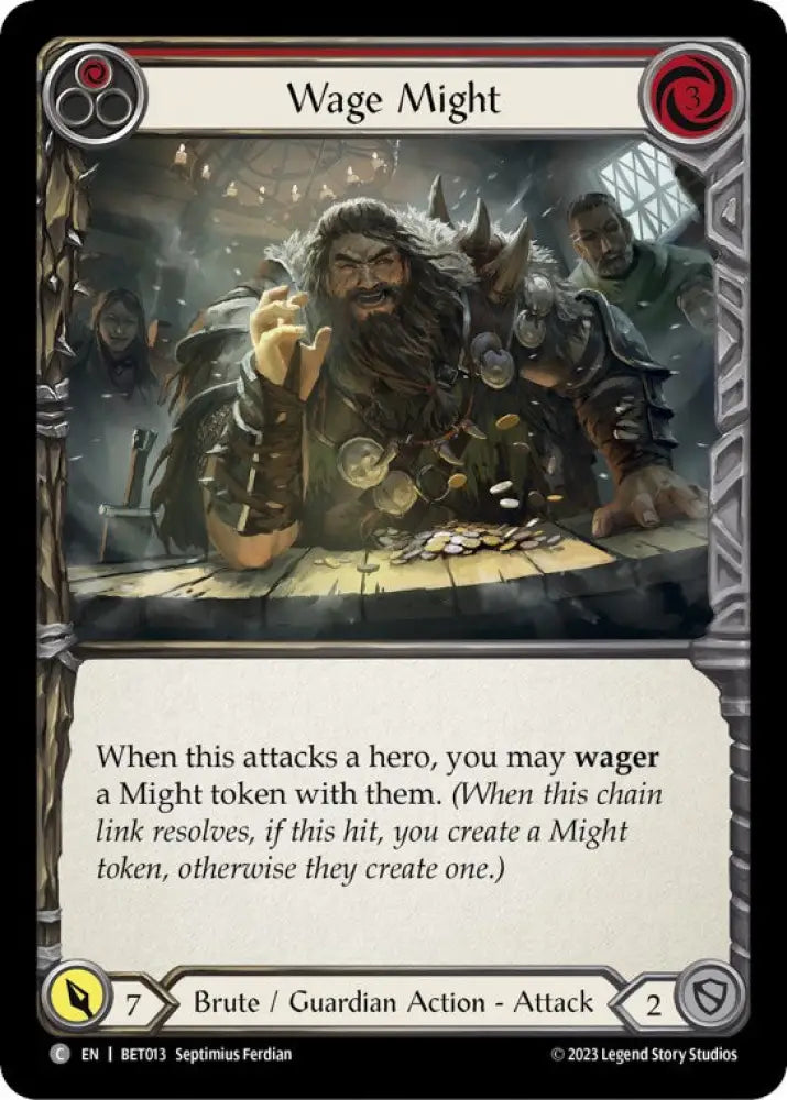 Wage Might (Red) [Heavy Hitters] (Betsy Blitz Deck) - Flesh And Blood Single