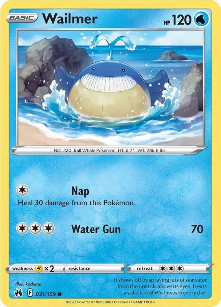Wailmer (031/159) [Sword & Shield: Crown Zenith] - Pokemon Single