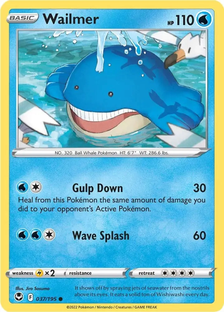 Wailmer (037/195) [Sword & Shield: Silver Tempest] - Pokemon Single