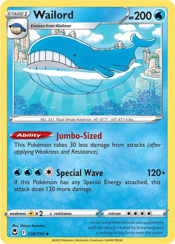 Wailord (038/195) [Sword & Shield: Silver Tempest] - Pokemon Single