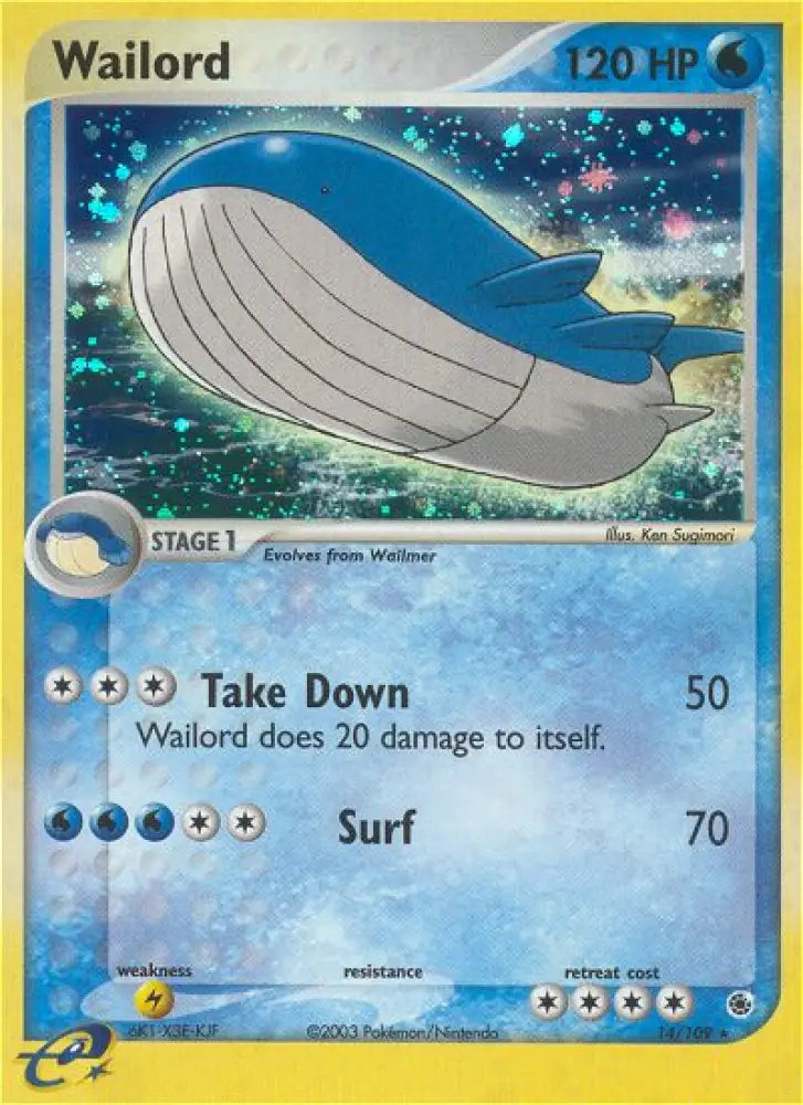 Wailord (14/109) [EX: Ruby & Sapphire] - Pokemon Single