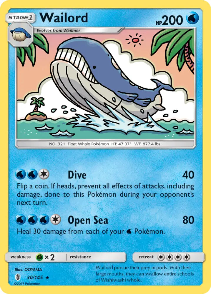 Wailord (30/145) [Sun & Moon: Guardians Rising] - Pokemon Single