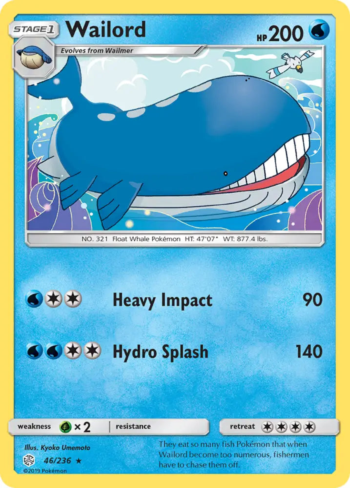 Wailord (46/236) [Sun & Moon: Cosmic Eclipse] - Pokemon Single
