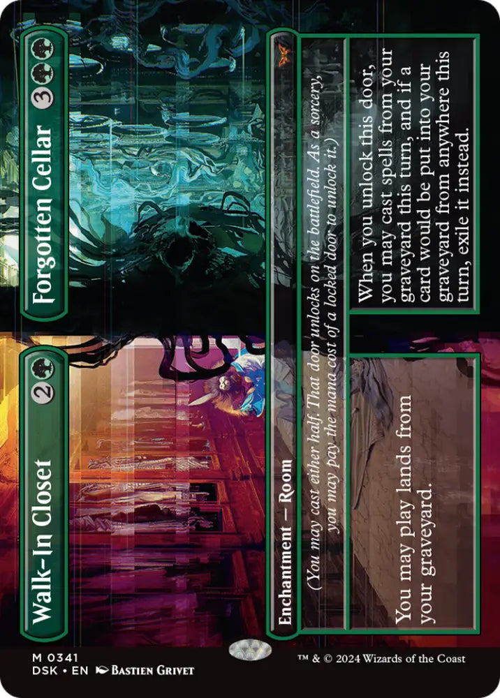 Walk-In Closet // Forgotten Cellar (Borderless) [Duskmourn: House of Horror] - MTG Single