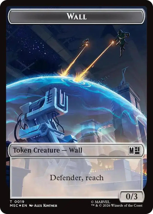 Wall (019) // Merfolk (024) Double-Sided Token (Surge Foil) (19 // 24) [Marvel Super Heroes Commander]