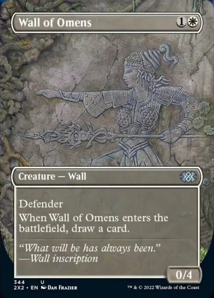 Wall of Omens (Borderless Alternate Art) [Double Masters 2022] - MTG Single