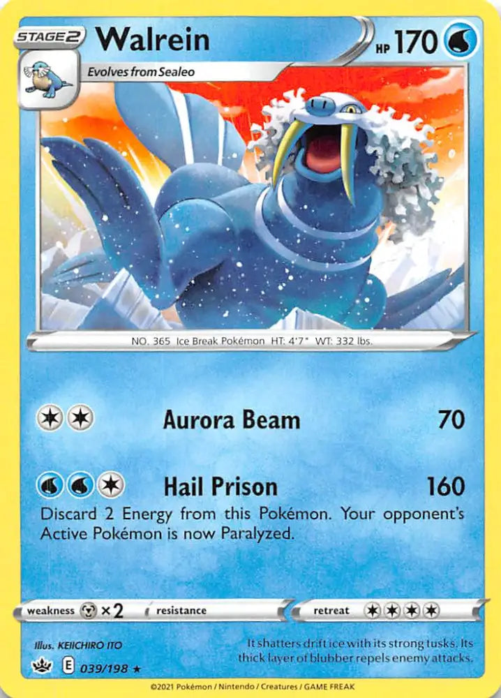Walrein (039/198) [Sword & Shield: Chilling Reign] - Pokemon Single