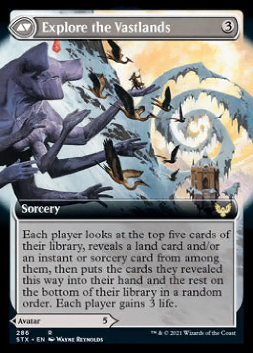 Wandering Archaic // Explore the Vastlands (Extended Art) [Strixhaven: School of Mages] - MTG Single