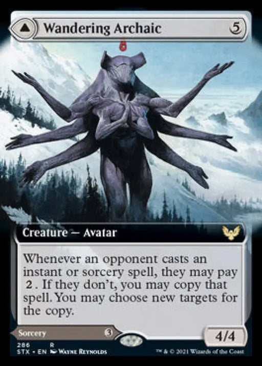 Wandering Archaic // Explore the Vastlands (Extended Art) [Strixhaven: School of Mages] - MTG Single
