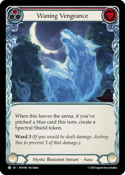 Waning Vengeance (Red) [Part the Mistveil] Rainbow Foil - Flesh And Blood Single