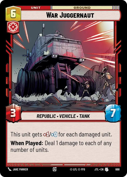 War Juggernaut (Foil) (668) [Jump to Lightspeed] - Star Wars: Unlimited Single