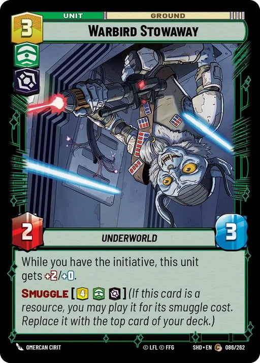 Warbird Stowaway (086/262) [Shadows of the Galaxy] - Star Wars: Unlimited Single