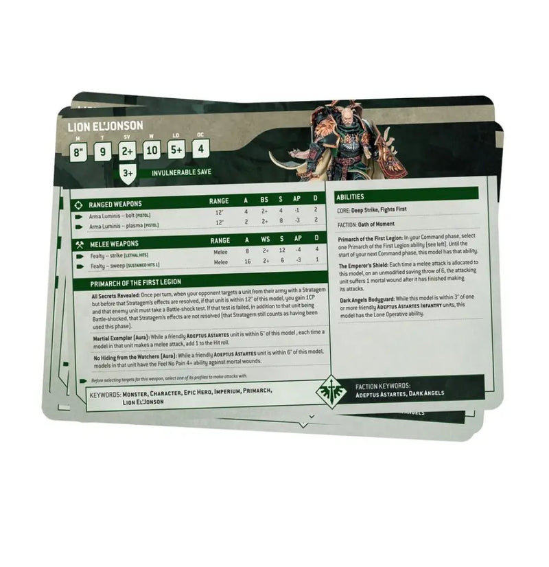 Warhammer: 40,000 - Datasheet Cards: Dark Angels (EN) - Games Workshop