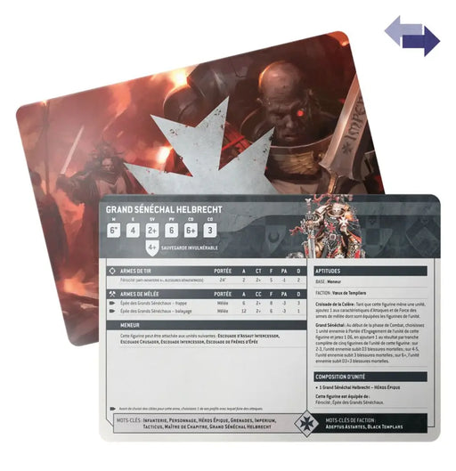 Warhammer 40k - Cartes Techniques: Black Templars (FR) - Games Workshop