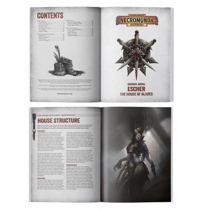 Warhammer Necromunda Skirmish: Underhive Journal: Escher – The House of Blades (EN) (2026-09-19) - Games Workshop