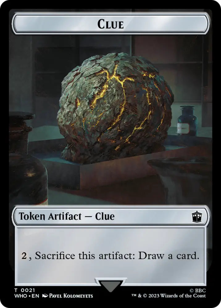 Warrior // Clue (0021) Double-Sided Token [Doctor Who Tokens] - MTG Single