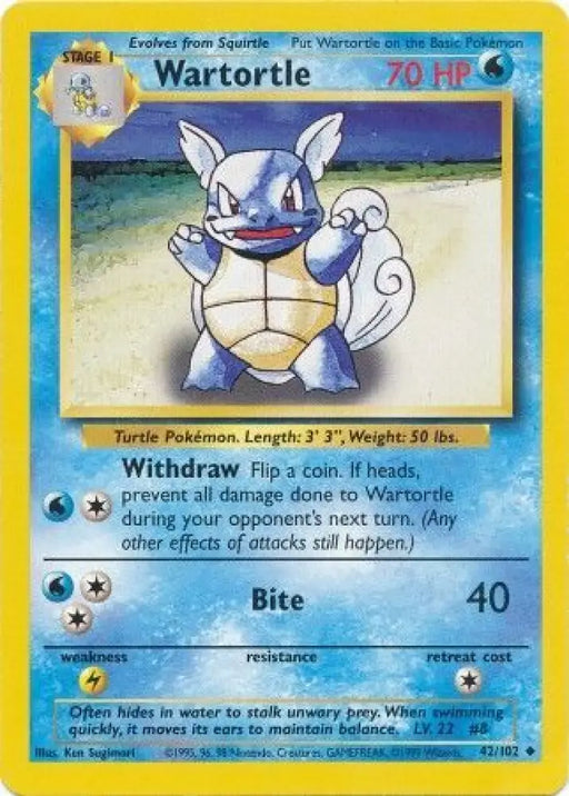 Wartortle (42/102) [Base Set Unlimited] - Pokemon Single