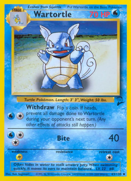 Wartortle (63/130) [Base Set 2] - Pokemon Single