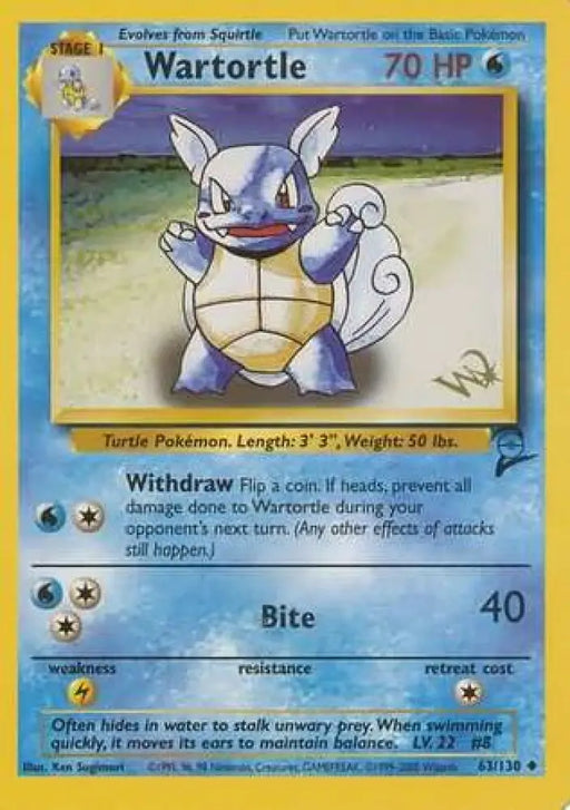 Wartortle (63/130) (W Stamped Promo) [Base Set 2] - Pokemon Single